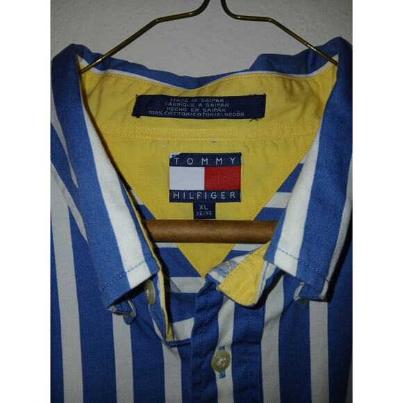 VTG Tommy Hilfiger Long Sleeve Button Down Collar Y2K Shirt X-Large - Picture 2 of 5